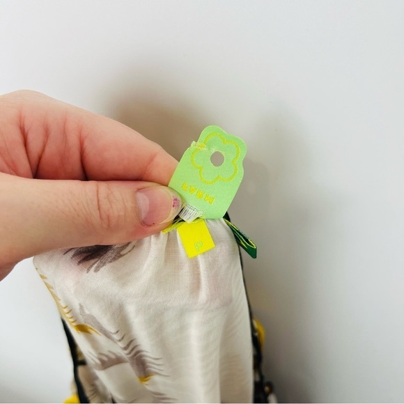 Farm Rio Floral Print Cold Shoulder Blouse With Puff Sleeves - Picture 5 of 5